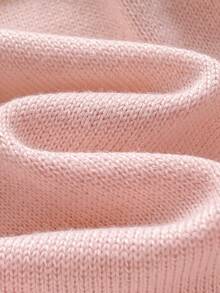 SHEIN 女嬰刺繡可愛毛衣連身爬行衣 - 粉色 - 查看 5