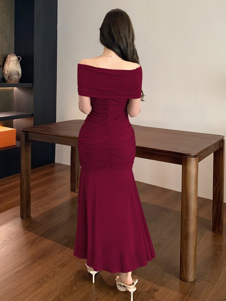 Women's Sexy Vintage Pleated Fishtail Hem Dress
