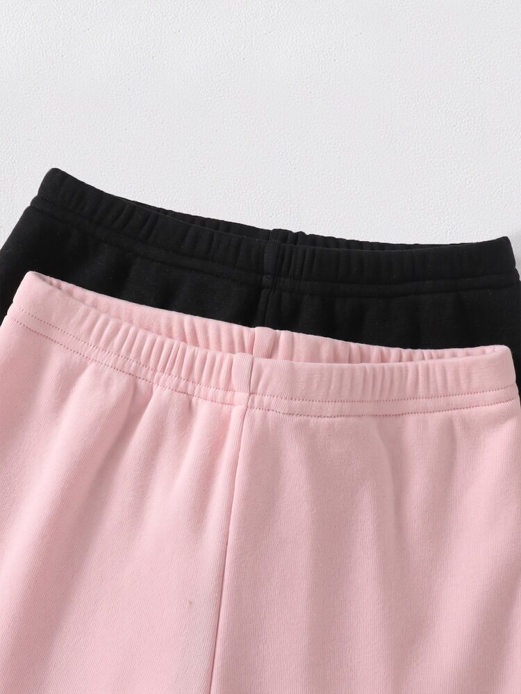 2 Random Items From 5 Cute Casual Knitted Baby Girl Heart Pattern Pants, Suitable For Autumn/Winter New Girl Leggings, Back To School Autumn - Multicolor - View 3