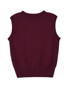 Franclia Women's Striped Shirt & Knitted Vest 2 Pieces Set - Burgundy - View 2