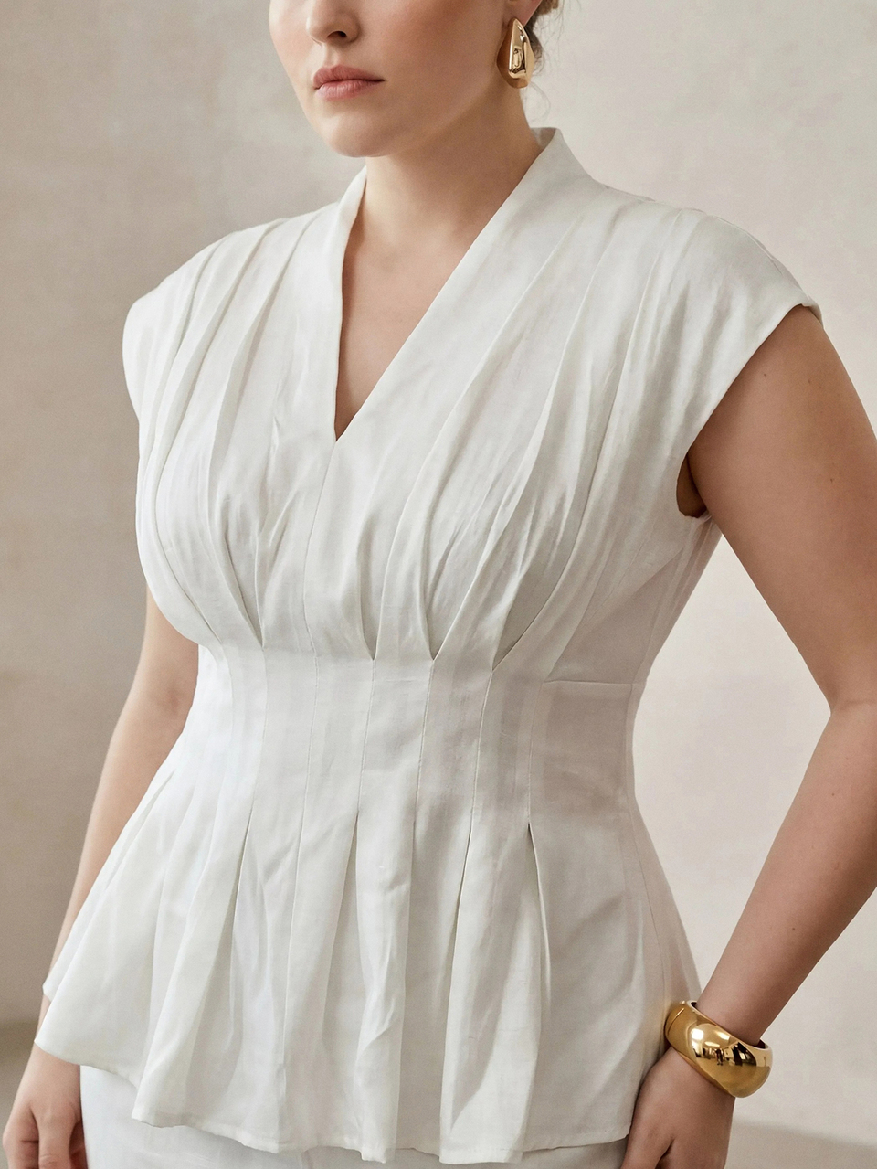 MOTF PLUS SIZE WOMEN'S 2026 SPRING/SUMMER ELEGANT WAIST-CINCHING TOP
