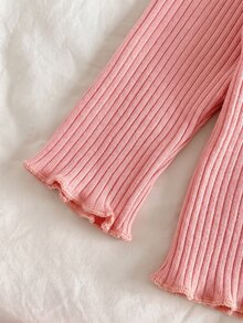 SHEIN 兒童新生兒鹿花紋居家服套裝 - 粉色 - 查看 4