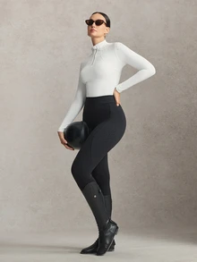 Activina 女款高腰口袋休閒日常騎馬緊身褲 - 黑色 - 查看 5