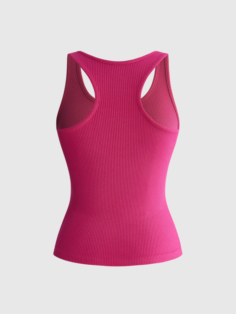 ROMWE Avant Y2K Aesthetic Cross Print Slogan Tank Top & Flare Pants Casual Women 2 Pieces Set - Hot Pink - View 9