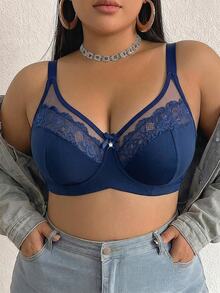DesireSculpt Plus Size Underwire Bra, 1pc - Royal Blue - View 5