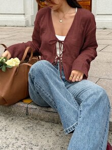 Serisse Women's Solid Color Casual Versatile Daily Wear Shirt - Rust Brown - View 8