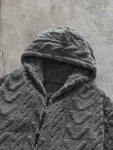 AXEPEAK 男士純色休閒百搭日常穿著連帽衛衣 - 灰色 - 查看 3