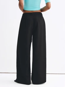 ATUI Studio Women's Casual Pleated Pocket Long Pants For Business Office - Black - View 4