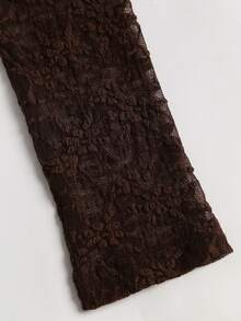 Sweetra Y2K Sexy Lace One-Shoulder Elegant Versatile Street Style Preppy Top - Coffee Brown - View 3
