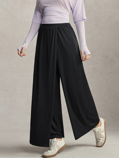 Activina Women's Solid Color Pleated Casual Versatile Daily Travel Sports Long Pants