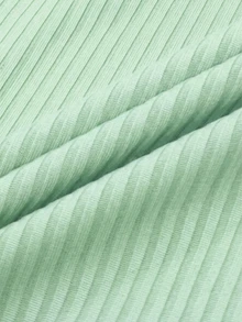 Cévolie French Fashion Vintage Retro Casual Contrast Color Square Neck Cami Top, Minimalist Versatile Slimming Sleeveless T-Shirt, Shell Embroidery Knit - Green - View 5