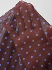 Bohemela Women's Autumn Fashion Polka Dot Print Top - Chocolate Brown - View 7