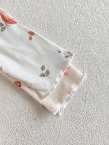 SHEIN Vintaside Kids 4件組女嬰秋季套裝 可愛兔子與熊印花長袖荷葉邊上衣搭配長褲 休閒居家服 - 彩色 - 查看 7