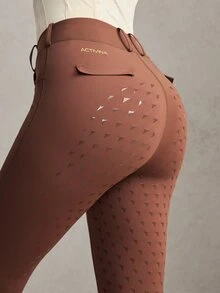 Activina 女款高腰休閒日常騎馬緊身褲 - 黑色 - 查看 3