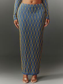 NYA SZN Women's All-Over Print Casual Versatile Daily Wear Knit Skirt - Multicolor - View 5