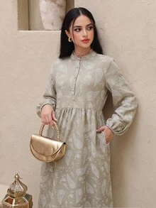 Yasmyna Women's Cashew Print Casual Party Travel Arabian Dress - Multicolor - View 5