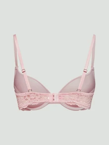 SHAPORA 1 buah Bra Atasan Minimalis Patchwork Renda Merah Muda untuk Wanita - Berwarna merah muda - View 2