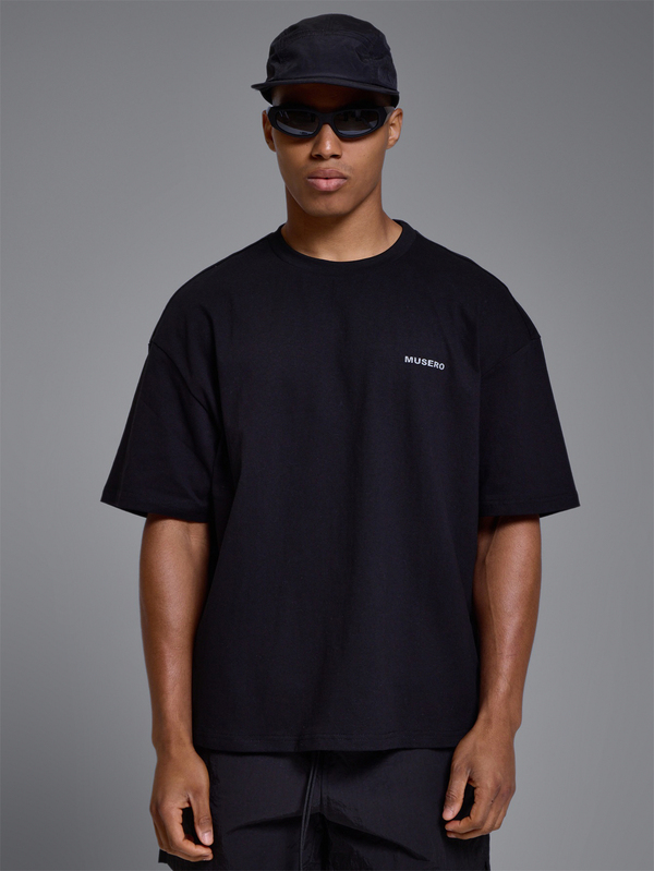 Sport Oversized Crew Neck Tshirt Crop Length Large Back "Musero" Graphic Spring Summer Sports Activewear