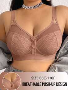 DesireSculpt Plus Size Wireless Bra, 1pc - Coffee Brown - View 5