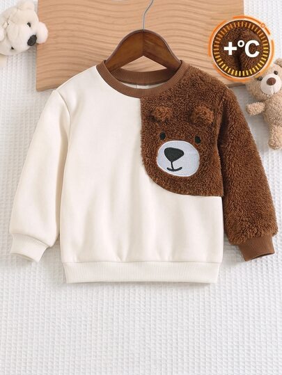 SHEIN Sudadera de manga larga casual de uso diario con estampado de dibujos animados para niño
