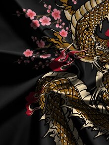 ROMWE Avant Dragon New Chinese Style Dark Punk Pattern Print Sexy High Slit Plus Size Skirt - Black - View 5