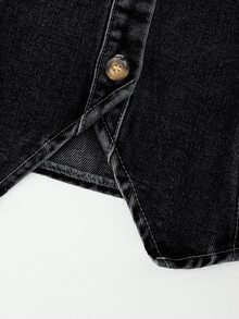 GlowEve Women's Front Button Camisole Denim Top - Black - View 4