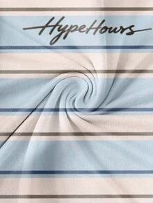 HypeHours 男士對比條紋圓領短袖T恤 - 彩色 - 查看 5