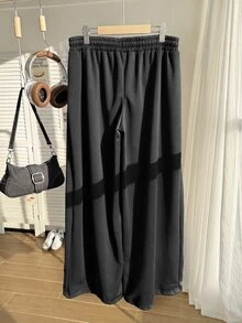 Solflare Plus Size Spring/Summer Versatile Drawstring Sweatpants - Dark Grey - View 5