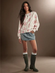 WESTFADE Floral Print Tie Back Sweatshirt, Fall, Autumn, Winter, Female Country Look, Cowgirl Clothing For Women, Western, Rodeo, Festival, Cute Top, Brunch - Multicolor - View 5