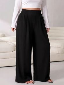 Solflare 2pcs Plus Size Casual Textured Pocket Loose Pants - Multicolor - View 7
