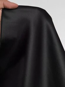 Viva Relle Plus-Size Women's Net Long-Sleeve Gathered A-Line Party Dress - Black - View 7