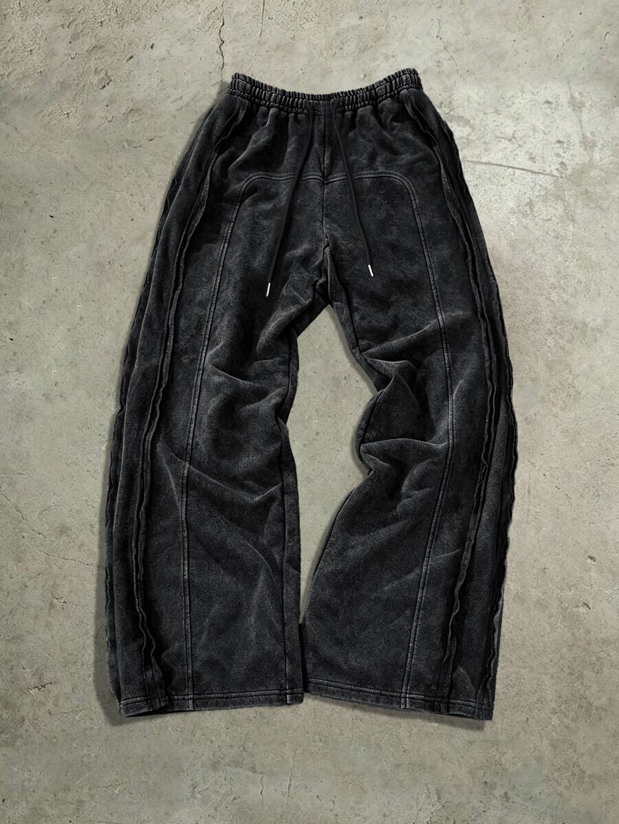 STYNVO Men's Drawstring Waist Casual Versatile Daily Wear Sweatpants - Black - View 1