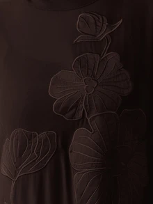 Anewsta 女款優雅長版婚禮賓客洋裝，女款優雅派對洋裝，刺繡A字高領長袖洋裝，秋冬春季服飾，咖啡棕色優雅長洋裝 - 深棕色 - 查看 5