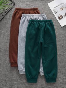 SHEIN 兒童小男孩休閒極簡樹紋圓領短袖T恤與短褲2件套，適合春、夏、秋季 - 彩色 - 查看 2