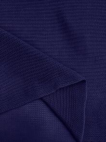 SHEIN Women's Solid Color Draped Neck Fashion Casual Knit Top - Navy Blue - View 8