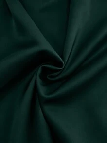 SHEIN Franclia 時尚休閒通勤百搭丹寧效果印花紋理軟面料高腰開衩女款短褲/裙/寬腿褲/熱褲 - 綠色 - 查看 4
