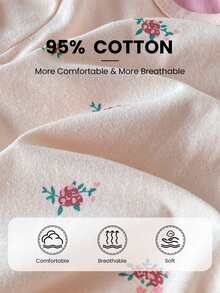 SHEIN 3件組新生兒淺粉色長袖連身衣，0-12個月女嬰柔軟親膚修身內搭連身衣 - 彩色 - 查看 6