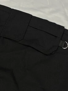 Manfinity Hypemode 1件男士輕商務風長褲，通勤百搭，時尚舒適，男友禮物、丈夫禮物、週年紀念禮物 - 黑色 - 查看 4