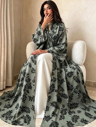 Yasmyna Women's Mimosa Print Long Sleeve Abaya