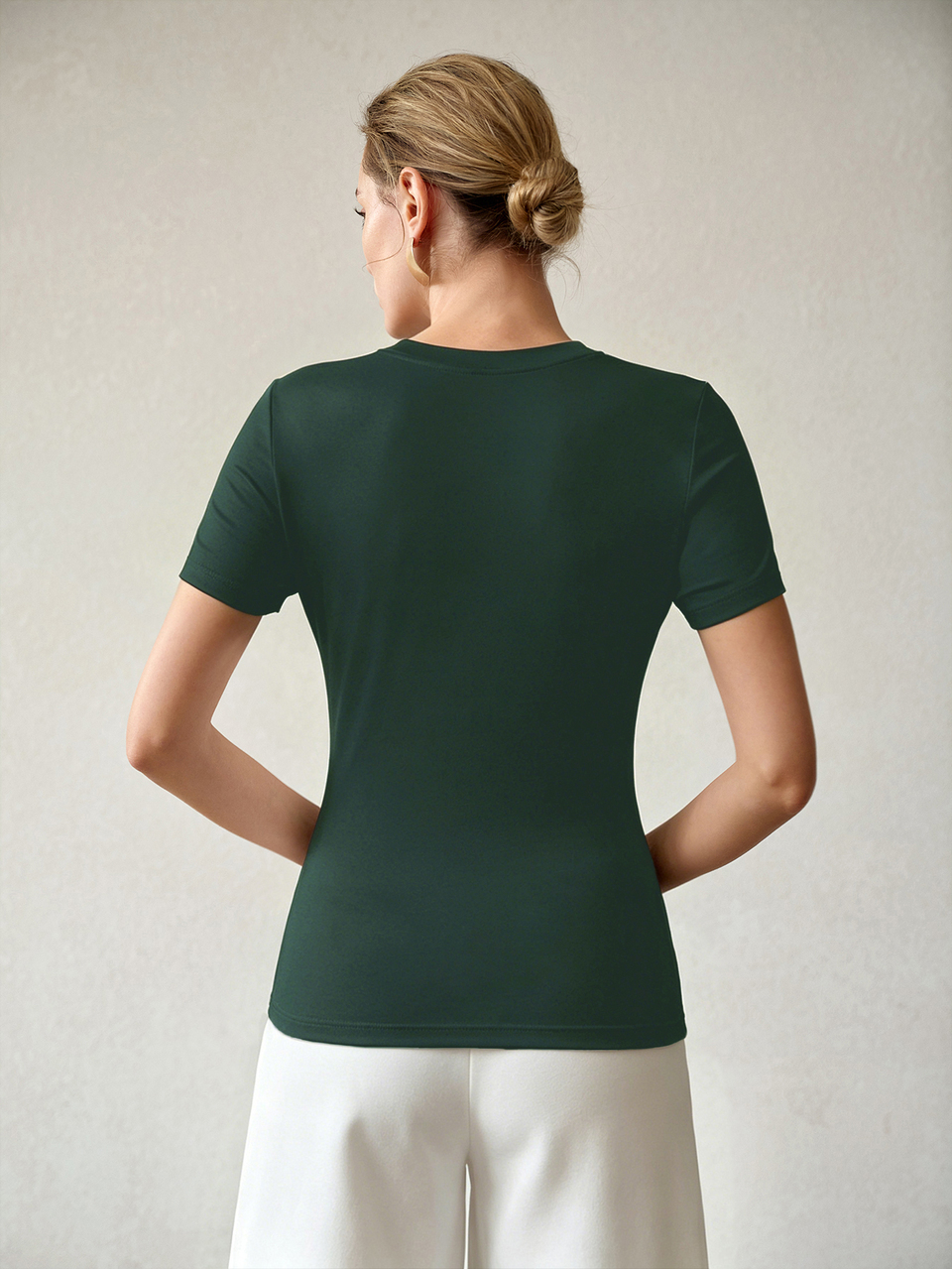 MOTF SUMMER FASHION VERSATILE SLIMMING CREW NECK WOMEN'S T-SHIRT