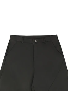 PAVTROS Men's Black Plus Size Pants, Retro Flare Leg, Casual Fashion Versatile Long Pants - Black - View 5