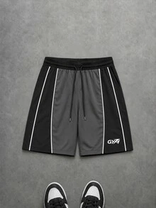 Gym Rark Men's Drawstring Waist Colorblock Casual Daily Travel Sports Shorts - Multicolor - View 3