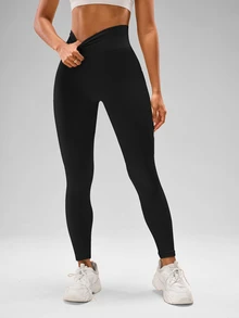 SHEIN Velisys Seamless Knit Leggings + Flare Pants 2-Piece Set - Black - View 5