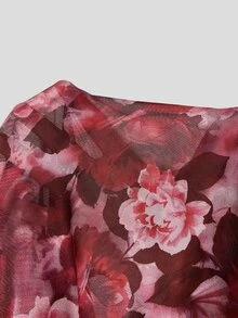 Freevana 花卉印花長袖T恤，適合度假與旅行 - 紅色 - 查看 5