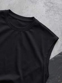 Resyla Men Men's Casual Solid Color Minimalist Tank Top For Daily Wear - Black - View 6