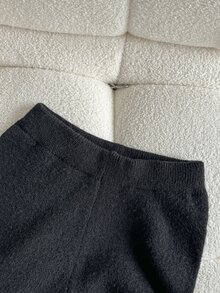 女童秋冬時尚圖案提花針織長袖套頭毛衣與長褲套裝 - 黑色 - 查看 6