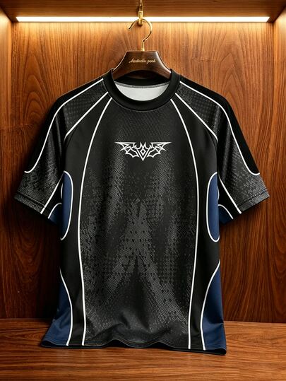 Sport MetroGents Camiseta deportiva de manga corta con cuello redondo y bloques de color a rayas para hombre