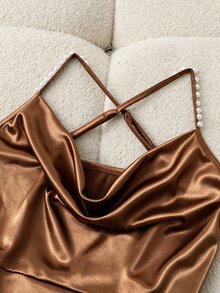 Franclia Spring, Summer Autumn, And Winter Dress Festival Outfits Elegant Long Party Dress Wedding  Going Out Graduation Disco Napoleon Renaissance Brown Dress - Brown - View 3