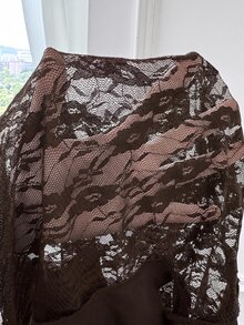 SHEIN EZwear 女款性感蕾絲方領抹胸上衣 - 棕色 - 查看 7