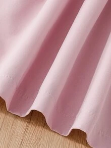 Tween Girl Pink Double-Breasted Hooded Thermal-Lined Jacket, Mid-Waist Ruched A-Line Long Sleeve, Suitable For Daily Casual And Vacation Wear - Baby Pink - View 11